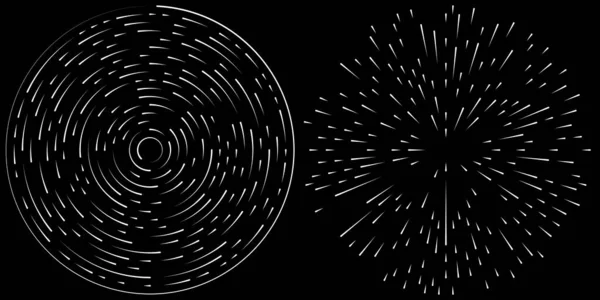 Éléments Vectoriels Radiaux Circulaires Rayonnants Concentriques Illustration Vectorielle Stock Graphiques — Image vectorielle