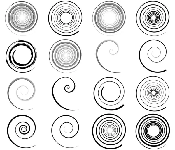 Spiralne Wirujące Wirujące Wirujące Abstrakcyjne Wektorowe Elementy Konstrukcyjne Ilustracja Wektora — Wektor stockowy