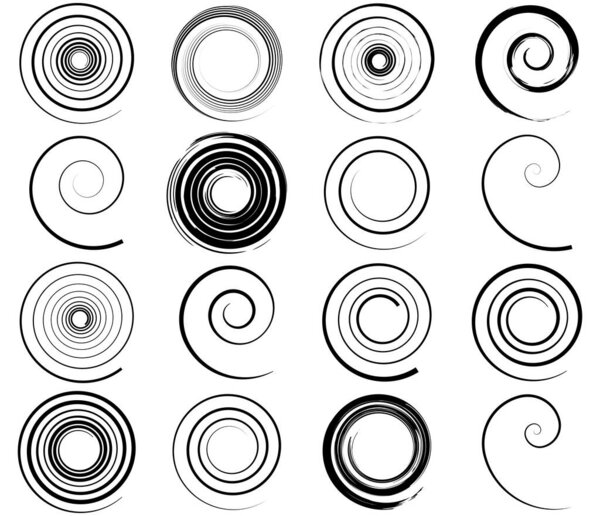 Spiral, swirl, twirl and whirl abstract vector design element - stock vector illustration, clip-art graphics