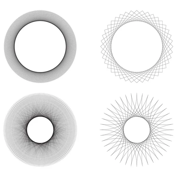 Geometrický Kruhový Abstraktní Motiv Ikona Symbol Radiální Vektor Vyzařujícího Konstrukčního — Stockový vektor