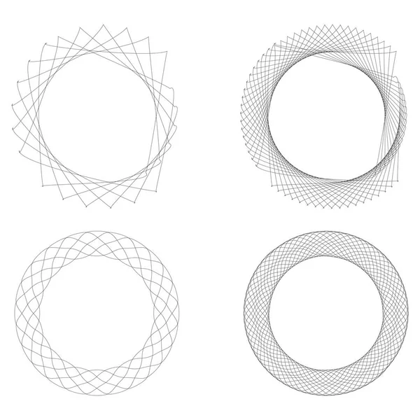 Géométrique Motif Abstrait Circulaire Icône Symbole Vecteur Radial Éléments Conception — Image vectorielle