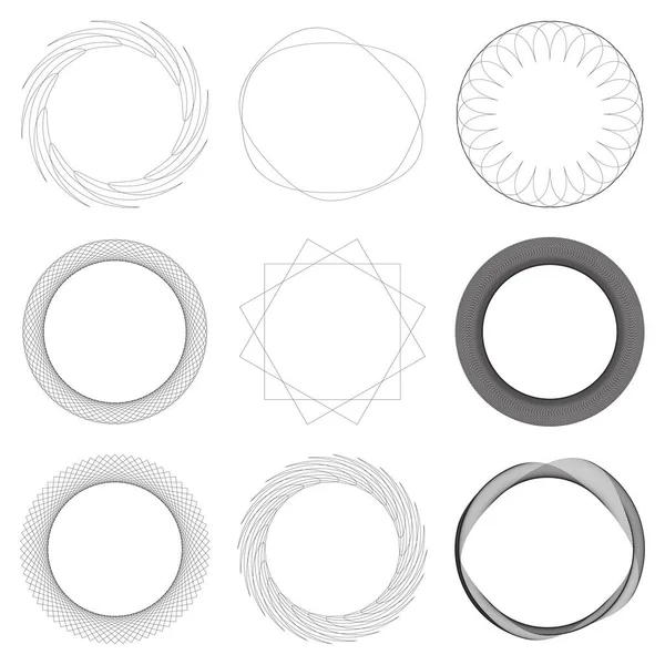 Geométrica Circular Motivo Abstrato Ícone Símbolo Radial Irradiando Vetor Elemento — Vetor de Stock