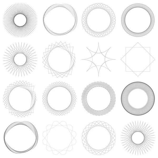 Motivo Geometrico Circolare Astratto Icona Simbolo Radiale Vettore Elemento Design — Vettoriale Stock