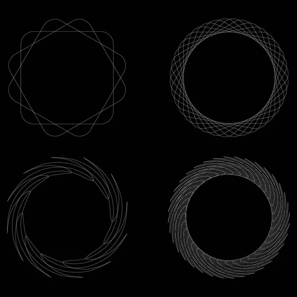 Geometrik Dairesel Soyut Motif Simge Sembol Radikal Yayılan Tasarım Elemanı — Stok Vektör