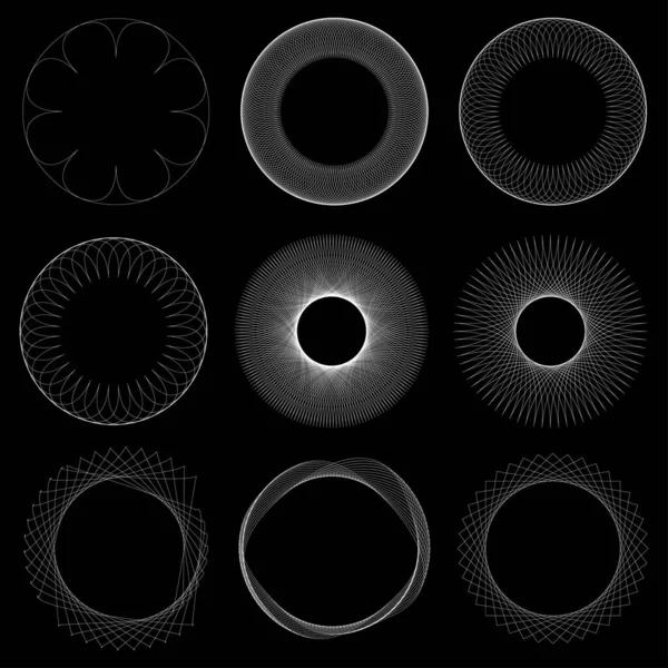 Geometrikus Kör Alakú Absztrakt Motívum Ikon Szimbólum Sugárzó Sugárzó Tervezési — Stock Vector