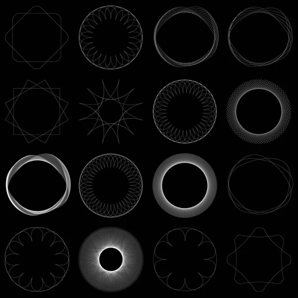 Геометричний Круглий Абстрактний Мотив Піктограма Символ Радіальний Випромінюючий Елемент Дизайну — стоковий вектор