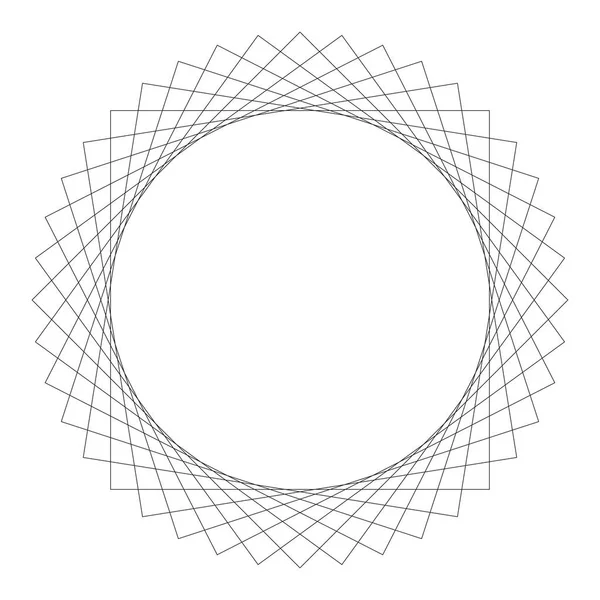 Geometrik Dairesel Soyut Motif Simge Sembol Radikal Yayılan Tasarım Elemanı — Stok Vektör