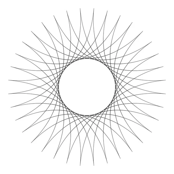 Geometrik Dairesel Soyut Motif Simge Sembol Radikal Yayılan Tasarım Elemanı — Stok Vektör