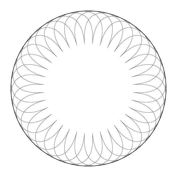 Geométrica Circular Motivo Abstrato Ícone Símbolo Radial Irradiando Vetor Elemento — Vetor de Stock