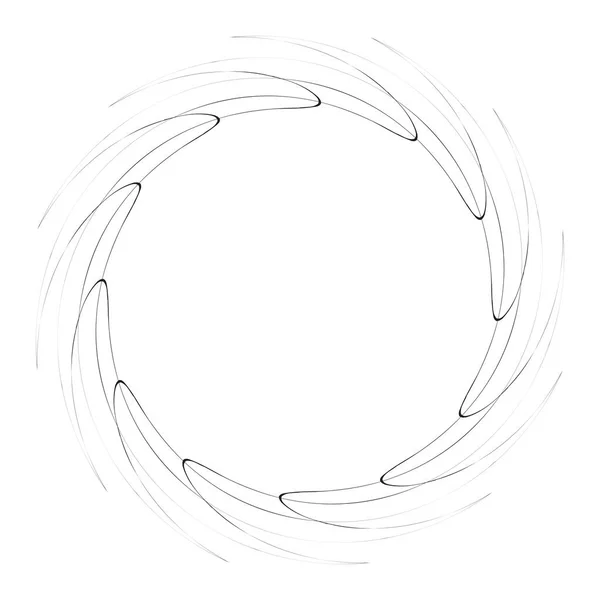 Geométrica Circular Motivo Abstrato Ícone Símbolo Radial Irradiando Vetor Elemento — Vetor de Stock