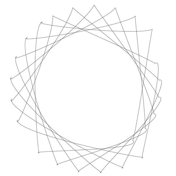 Геометрический Циркулярный Абстрактный Мотив Значок Символ Вектор Радиальных Излучающих Элементов — стоковый вектор