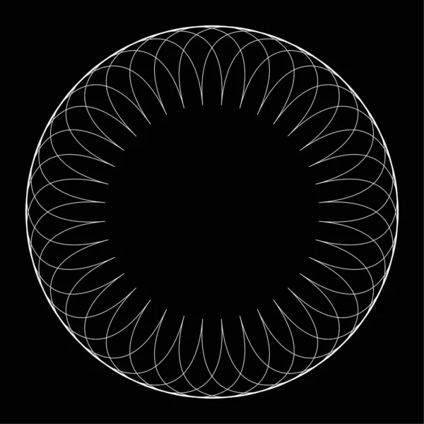 Motivo Abstracto Circular Geométrico Icono Símbolo Radial Radiante Vector Elemento — Vector de stock