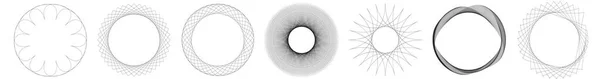 Géométrique Motif Abstrait Circulaire Icône Symbole Vecteur Radial Élément Conception — Image vectorielle