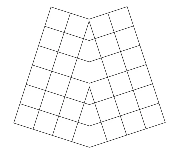 Grade Geométrica Malha Forma Espelhada Abstrata Rede Grade Treliça Elemento —  Vetores de Stock