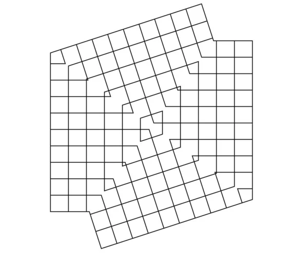 Geometriskt Rutnät Maskor Abstrakt Speglad Form Väven Galler Spaljémönster — Stock vektor