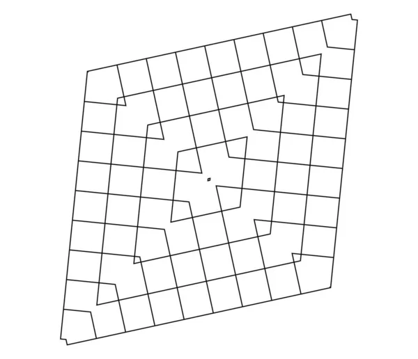 Siatka Geometryczna Siatka Abstrakcyjnej Formie Lustrzanej Kratka Ruszt Element Trelli — Wektor stockowy