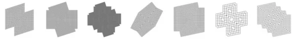 Geometriskt Rutnät Maskor Abstrakt Speglad Form Väven Galler Spaljé Mönster — Stock vektor