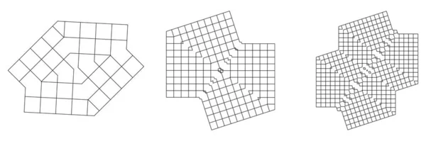 几何网格 抽象镜像网格 格栅模式元素 库存矢量图解 剪贴画 — 图库矢量图片