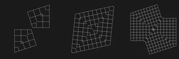 기하학적 추상적으로 거울에 형태의 Lattice Grating Trellis Pattern Element Stock — 스톡 벡터