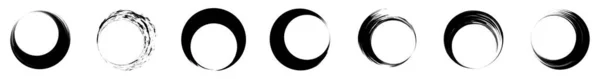 Размазанный Размазанный Круг Круглое Ворчание Гранж Мазок Кистью Пятна Чернил — стоковый вектор