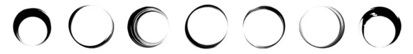 Rozmazany Rozmazany Krąg Okrągły Grungy Pociągnięcie Pędzlem Grunge Plama Atramentu — Wektor stockowy
