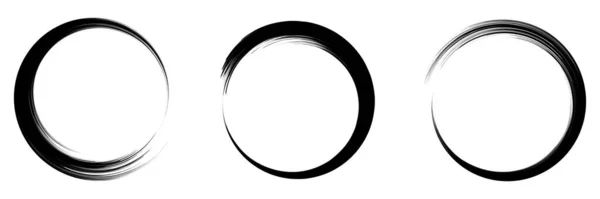 Λιωμένο Μουτζουρωμένο Κύκλο Κυκλικό Grungy Grunge Πινελιά Και Πινέλο Μελάνης — Διανυσματικό Αρχείο