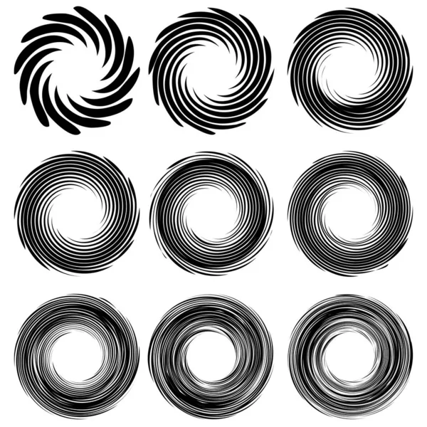 螺旋状 渦巻き状 渦巻き状のデザインセット 株式ベクトルイラスト クリップアートグラフィック — ストックベクタ