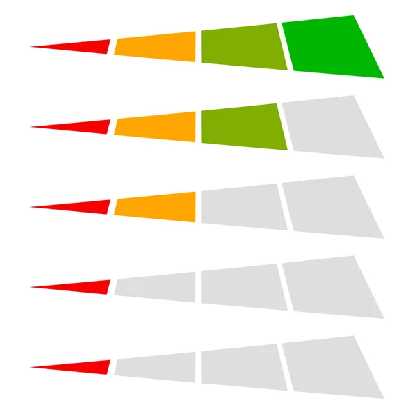 Nivel Barra Progreso Indicador Progresión Baja Alta Lenguaje Medidor Escala — Archivo Imágenes Vectoriales
