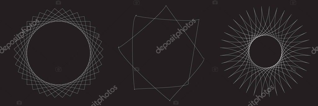 Geometric Circular abstract motif, icon, symbol. Radial, radiating design element vector - stock vector illustration, clip-art graphics