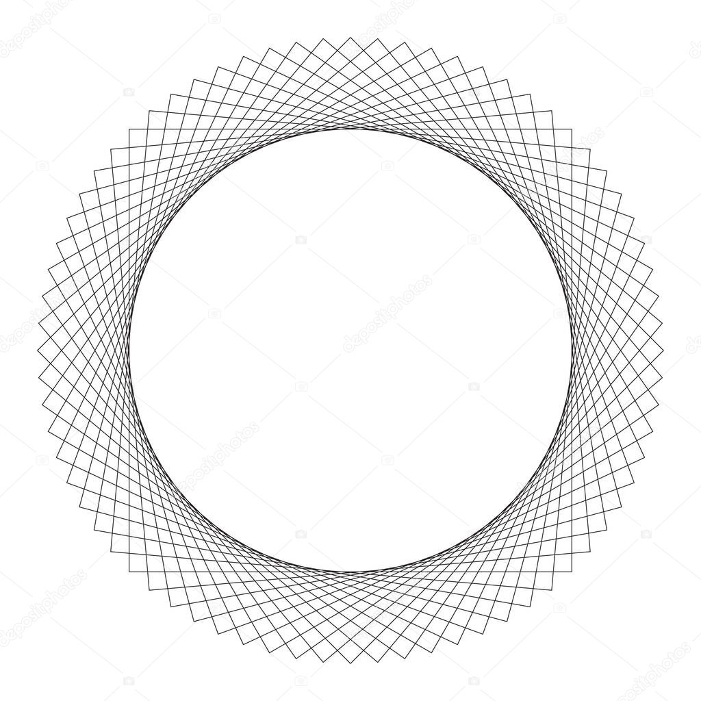 Geometric Circular abstract motif, icon, symbol. Radial, radiating design element vector