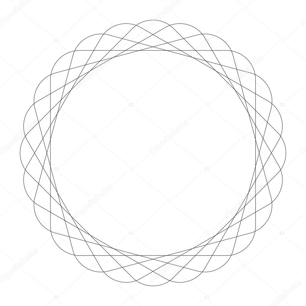 Geometric Circular abstract motif, icon, symbol. Radial, radiating design element vector