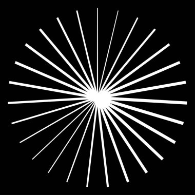 Düzensiz radyal, yayılan çizgiler. Patlama, teller, patlama elementleri. Yıldız patlaması, güneş patlaması kesişen çizgiler, çizgiler - stok vektör illüstrasyonu, klip sanatları grafikleri