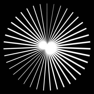 Düzensiz radyal, yayılan çizgiler. Patlama, teller, patlama elementleri. Yıldız patlaması, güneş patlaması kesişen çizgiler, çizgiler - stok vektör illüstrasyonu, klip sanatları grafikleri