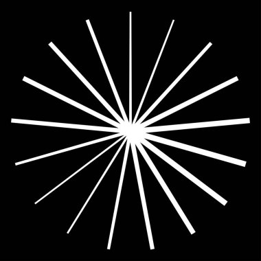Düzensiz radyal, yayılan çizgiler. Patlama, teller, patlama elementleri. Yıldız patlaması, güneş patlaması kesişen çizgiler, çizgiler - stok vektör illüstrasyonu, klip sanatları grafikleri
