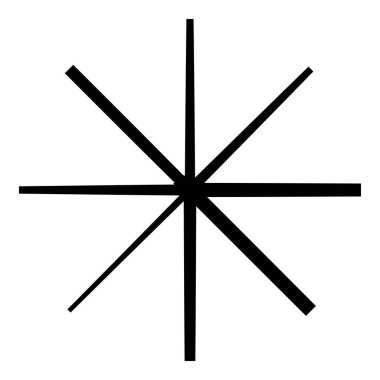 Düzensiz radyal, yayılan çizgiler. Patlama, teller, patlama elementleri. Yıldız patlaması, güneş patlaması kesişen çizgiler, çizgiler - stok vektör illüstrasyonu, klip sanatları grafikleri