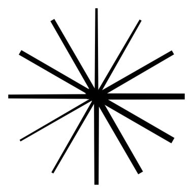 Düzensiz radyal, yayılan çizgiler. Patlama, teller, patlama elementleri. Yıldız patlaması, güneş patlaması kesişen çizgiler, çizgiler - stok vektör illüstrasyonu, klip sanatları grafikleri