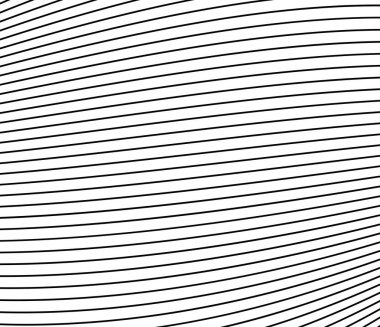 Dalgalı, dalgalı paralel çizgiler. Değişken, kıvrımlı çizgili arkaplan, desen ve doku - stok vektör illüstrasyonu, klip- sanat grafikleri