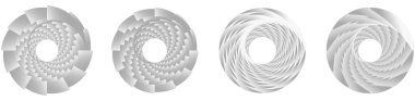 Soyut geometrik çember, halka tasarım elemanı. Dairesel, konsantre daire. Girdap, girdap, sarmal ve girdap şekli, simge, sembol - stok vektör illüstrasyonu, klip- sanat grafikleri