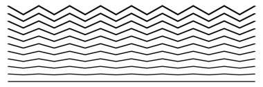 Dalgalı, dalgalı, zigzag çapraz çizgisi, çizgi ögesi (geniş) - stok vektör çizimi, klip- sanat grafikleri