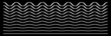 Dalgalı, dalgalı, zigzag çapraz çizgisi, çizgi ögesi (geniş) - stok vektör çizimi, klip- sanat grafikleri