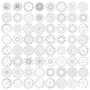 Kutsal geometri nilüfer çiçeği, çiçek motifi, ikon. Geometrik dairesel, daire sembolü, illüstrasyon - stok vektör illüstrasyonu, klip- sanat grafikleri
