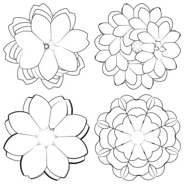 Kutsal geometri nilüfer çiçeği, çiçek motifi, ikon. Geometrik dairesel, daire sembolü, illüstrasyon - stok vektör illüstrasyonu, klip- sanat grafikleri