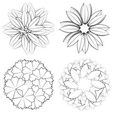 Kutsal geometri nilüfer çiçeği, çiçek motifi, ikon. Geometrik dairesel, daire sembolü, illüstrasyon - stok vektör illüstrasyonu, klip- sanat grafikleri