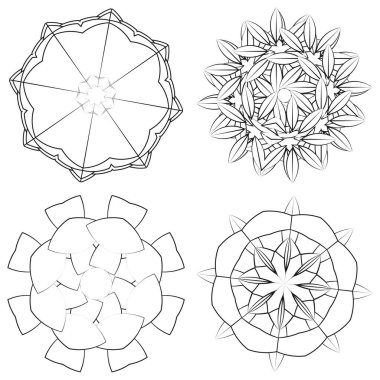 Kutsal geometri nilüfer çiçeği, çiçek motifi, ikon. Geometrik dairesel, daire sembolü, illüstrasyon - stok vektör illüstrasyonu, klip- sanat grafikleri