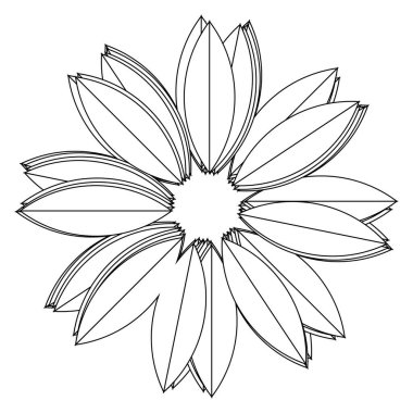 Kutsal geometri nilüfer çiçeği, çiçek motifi, ikon. Geometrik dairesel, daire sembolü, illüstrasyon