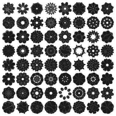 Kutsal geometri nilüfer çiçeği, çiçek motifi, ikon. Geometrik dairesel, daire sembolü, illüstrasyon - stok vektör illüstrasyonu, klip- sanat grafikleri