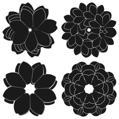 Kutsal geometri nilüfer çiçeği, çiçek motifi, ikon. Geometrik dairesel, daire sembolü, illüstrasyon - stok vektör illüstrasyonu, klip- sanat grafikleri