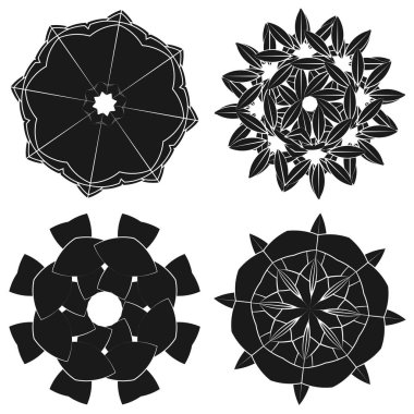 Kutsal geometri nilüfer çiçeği, çiçek motifi, ikon. Geometrik dairesel, daire sembolü, illüstrasyon - stok vektör illüstrasyonu, klip- sanat grafikleri