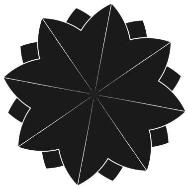 Kutsal geometri nilüfer çiçeği, çiçek motifi, ikon. Geometrik dairesel, daire sembolü, illüstrasyon