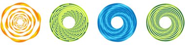 Soyut geometrik çember, halka tasarım elemanı. Dairesel, konsantre daire. Girdap, girdap, sarmal ve girdap şekli, simge, sembol - stok vektör illüstrasyonu, klip- sanat grafikleri